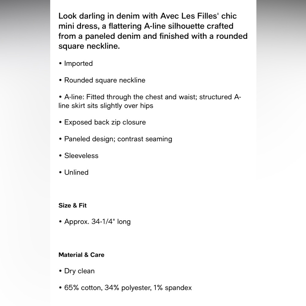 Avec Les Villes Sleeveless Denim Mini Dress - Picture 4 of 8